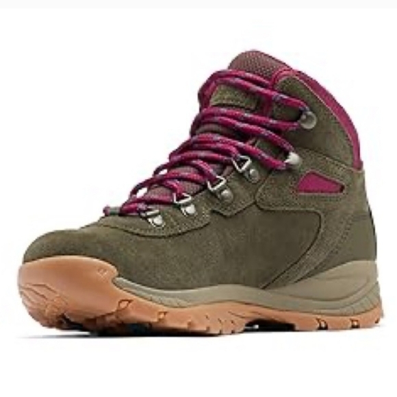 Columbia Women's Newton Ridge Plus Waterproof Amped Hiking Shoe, Peatmoss/Red On - Picture 14 of 14